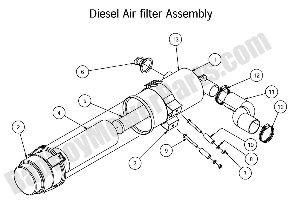 1441 - Bad Boy Mower Parts Lookup > 2016 > Diesel 1500cc > Air Filter Assembly